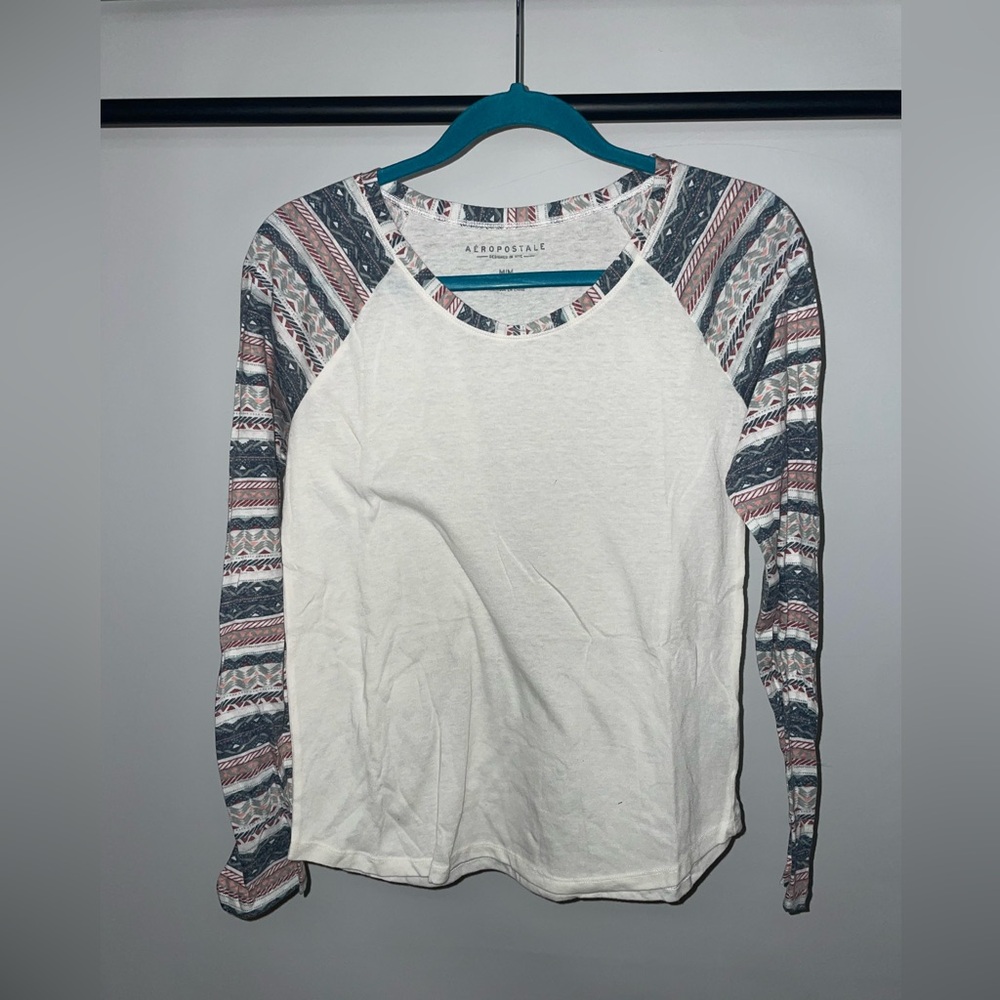 Aeropostale Long Sleeve White Tissue Shirt